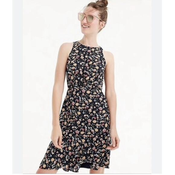 J. Crew Mercantile Navy Vintage Floral Ruched Waist Midi Dress - Picture 2 of 8